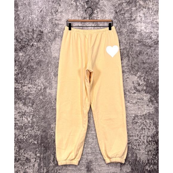 SPRWMN Joggers Large Womens Heart Sweatpants Sunrise Yellow - Picture 1 of 7